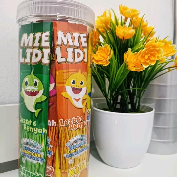 

Mie lidi karakter toples isi 20 Si Mpay mix 6 varian rasa ecer seribuan Makanan Pedas Instan Food