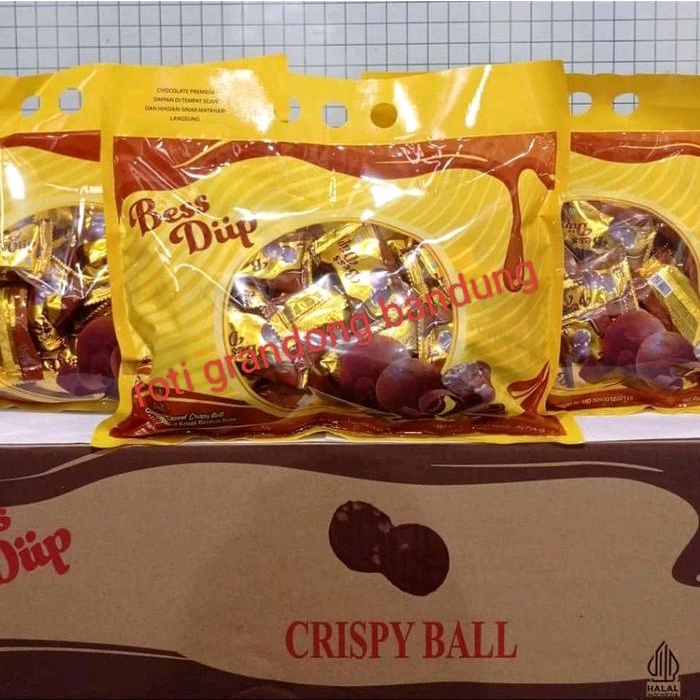 

Bess Diip Balls Premium Cokelat Krispi 40pcs BPOM Halal - Bola, Cemilan Chocolate Coklat Snack