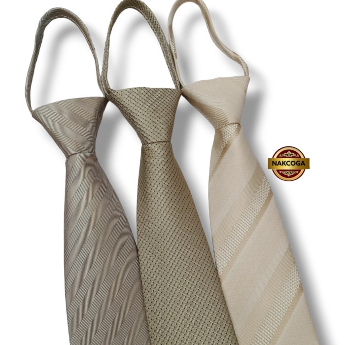 PREMIUM dasi cream polos dasi kantor pesta pernikahan wedding pria long tie
