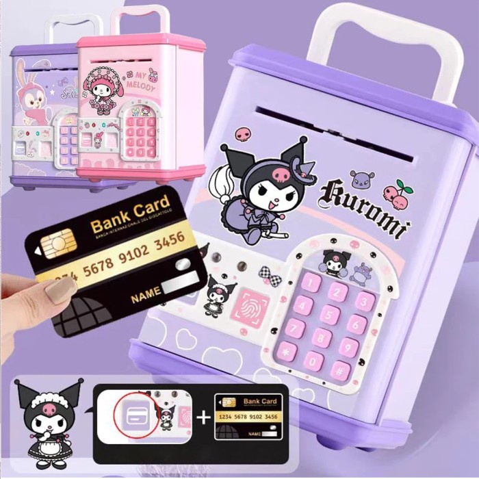 HOT SALE Celengan Anak Otomatis Fingerprint Elektrik Mainan Brankas Mini Sensor Sidik Jari Edukasi