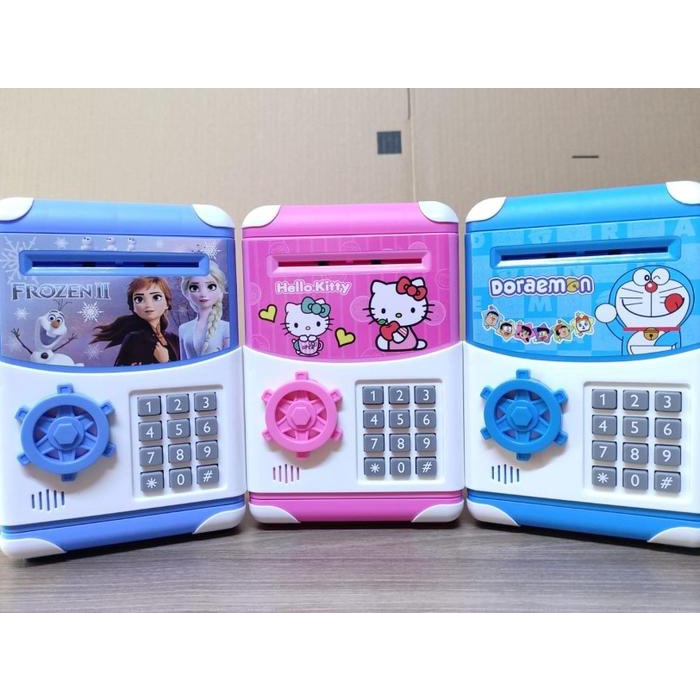 TERBARU! Mainan Celengan Brankas Mini ATM Model Koper Celengan Karakter