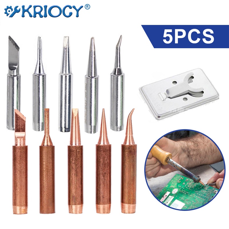 5pcs Pure Copper Lead-Free 900M-T-K Soldering Iron Tip Soldering Iron Tip For Soldering Rework Stati