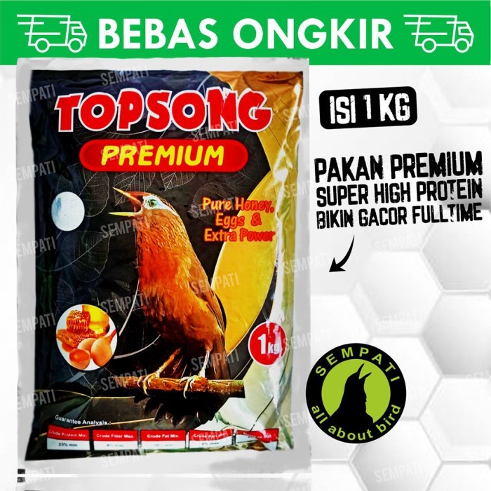 Promo Topsong Top Song Premium Voer Pur Pakan Burung Wambi Hwamei Murai Tpsp Tbk