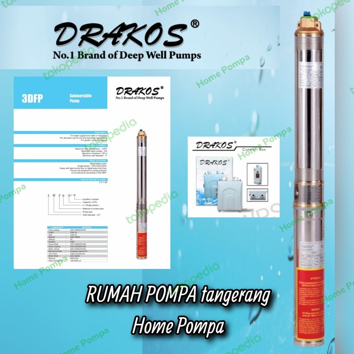 Jual [READY] POMPA SATELIT DRAKOS 2HP 1PHASE 3INCH 3DFP2.5/37 SUBMERSIBLE DRAKOS