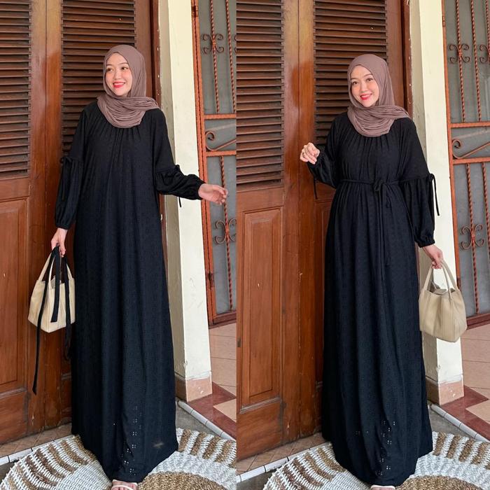 Joley Cloth - Raveena Dress Otfit Kondangan Elegant Bridesmiad Knit Bordir Gamis Wanita Muslimah