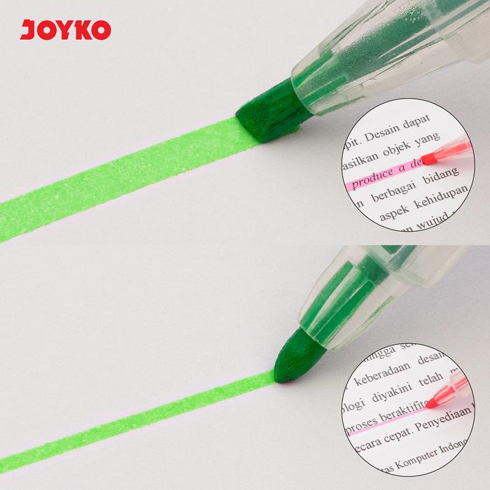 

JOYKO HIGHLIGHTER DUAL TIP NEON COLOURS PACK PENANDA JOYKO WARNA NEON DUA SISI BOX PACK HL-100-6