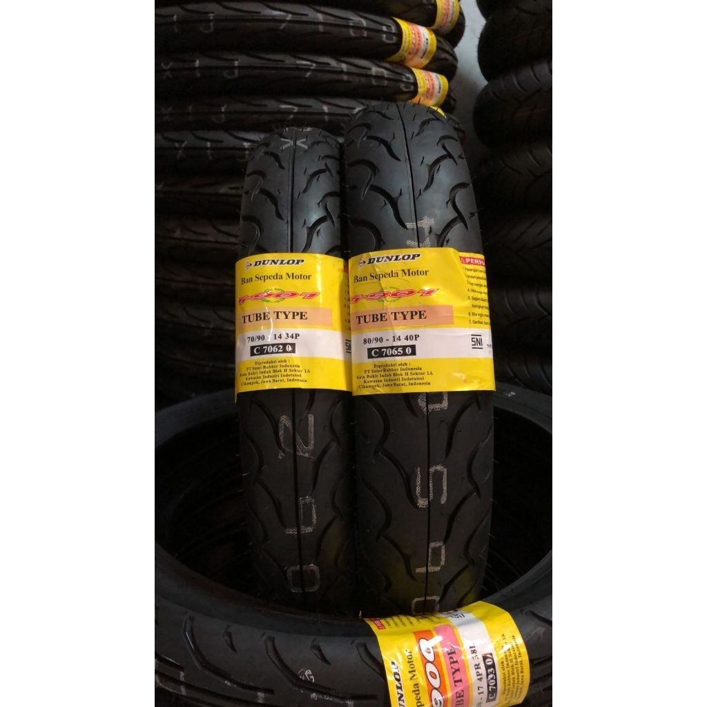 SEPASANG / SATUAN BAN LUAR MOTOR MATIC DUNLOP TT901 RING 14 DEPAN BELAKANG SEPASANG NON TUBLES MIO