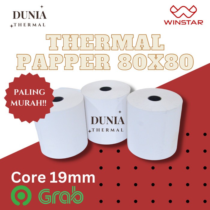 

(BestSeller) Kertas Struk Thermal Uk. 80x80 per Roll Core 19mm