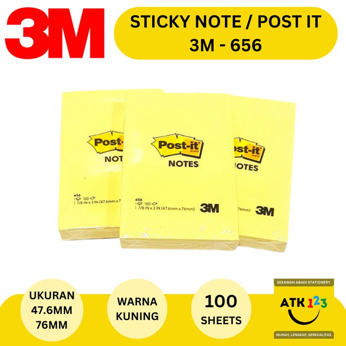 

(BestSeller) Post It / Sticky Note Merk 3M No. 656 Warna Kuning