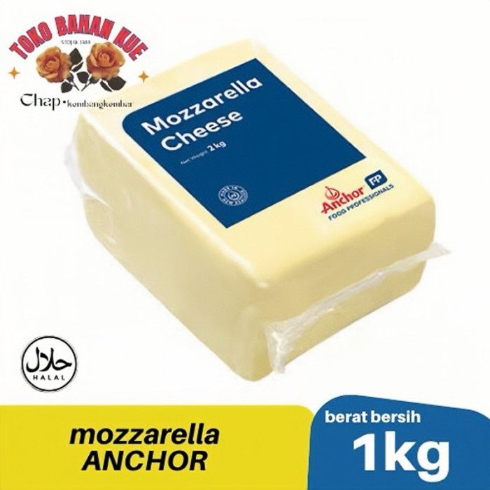 

(BestSeller) Keju Mozzarella Anchor Kemasan 1kg Mozzarella Keju Lumer Mozzarella Cheese Mozzarella