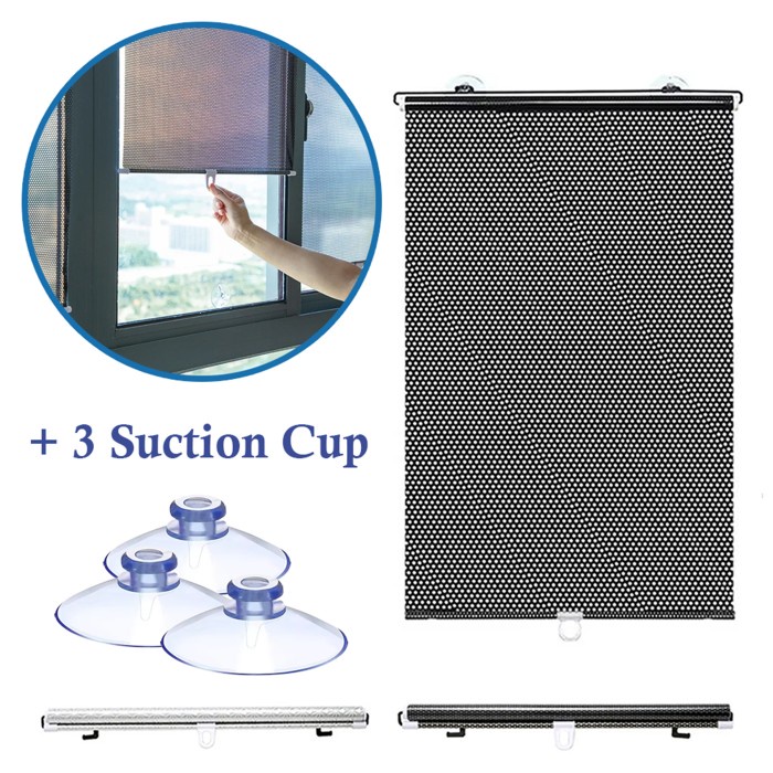 Tirai Gorden Jendela Tarik Gulung Tempel Kaca Roller Blind Aesthetic Pelindung Panas Curtain No