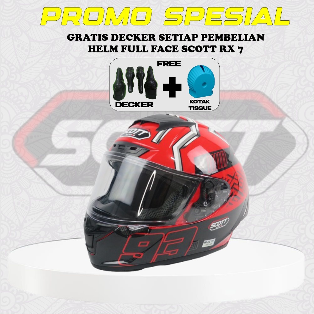 HELM FULL FACE SCOTT RX 7 X14 FULL FACE / HELM FULL FACE LIMITED EDITION FREE LONG DEKER SERTA 1