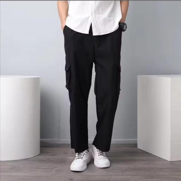 Celana Cargo Panjang Korean Style Pria Wanita bahan joker y2k baggy Jeans