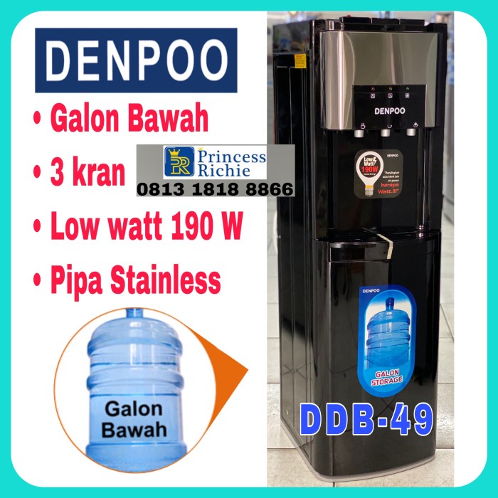 Dispenser Denpoo galon bawah low watt