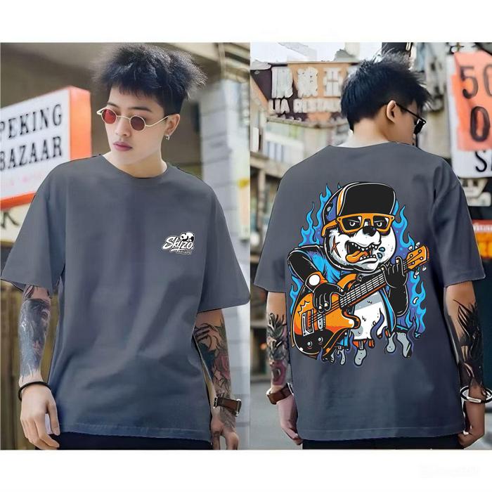 KAOS DISTRO PRIA DAN WANITA MOTIF SKYZO PANDA BAJU KEREN KAOS KAOS / KAOS TANGAN PENDEK UNISEX