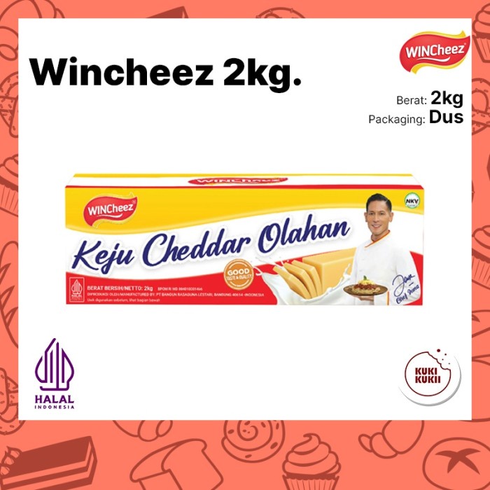 

(BestSeller) Keju Cheddar WINCHEEZ 2kg Keju wincheeze cheese 2 kg