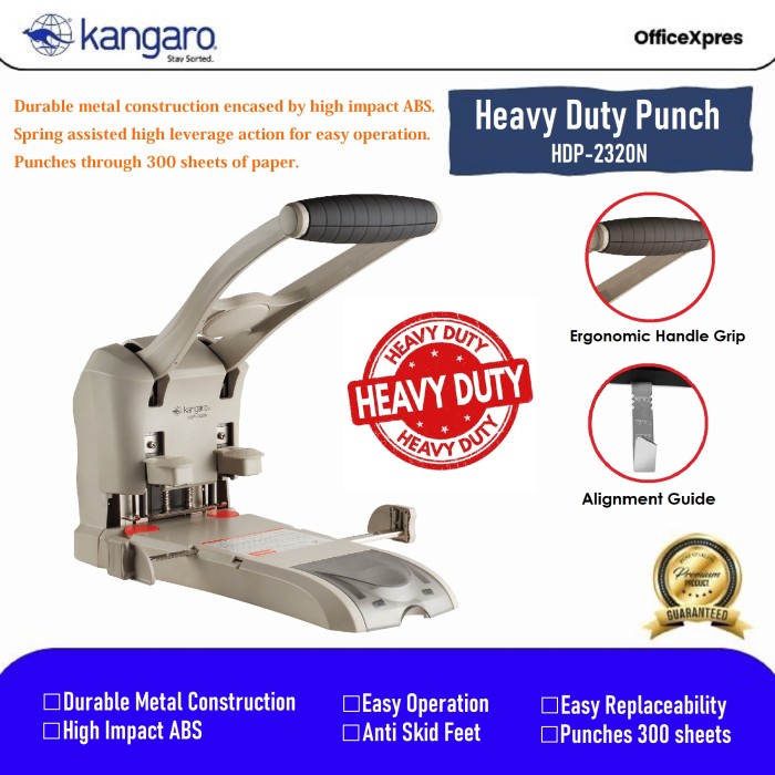 

Jual [READY] Pembolong Kertas / Pelubang kertas 2 Lobang Kangaro 2320N Heavy Duty