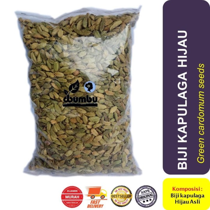 

Terbaru!! Biji Kapulaga Hijau 1 Kg Green Cardamom Kapol India Packing Aman