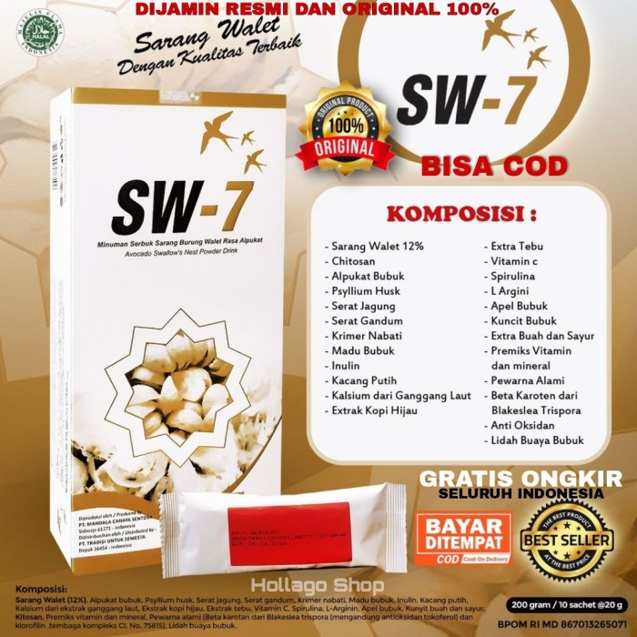 KirimHarisama- SW 7 SW7 ORI 100% Minuman Kesehatan Serbuk Sarang Burung Walet Asli
