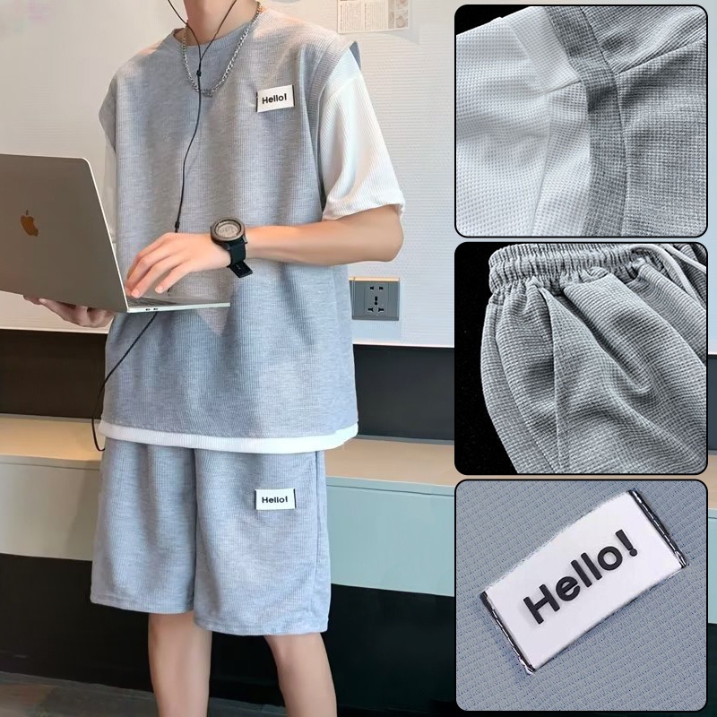 NEW Baju Setelan Pria Korea Outfit Tomboy Oversize Baju Korea Cowok Baju Korean Style Setelan Satu