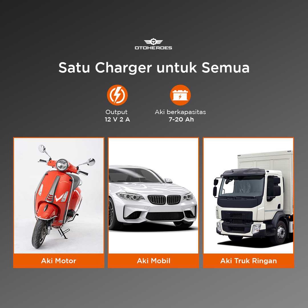 Otoheroes Charger Aki Mobil Motor Intelligent Battery Charger 12V 6A