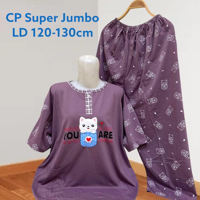 Baju Tidur Cp Super Jumbo Babydoll Wanita Cp Oversize Bahan Kaos Ld 130Cm Gambar Bordir Dan Sablon