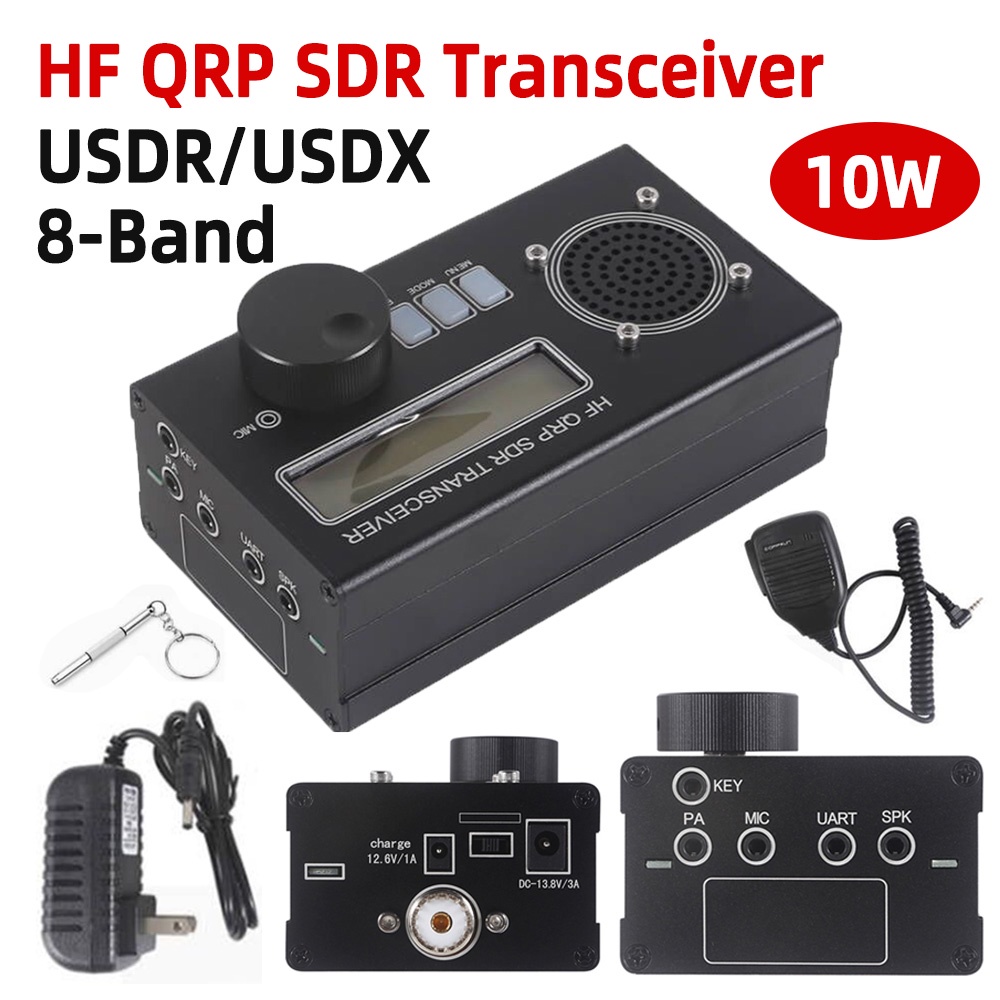 Usdx Qrp Radio Transceiver 6000Mah Sdr Transceiver 8-Band Ssb Cw Qrp Swr Swr Display Adjustable Cw