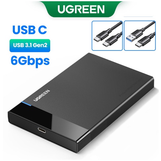 Ugreen HDD SSD Case Enclosure External 2.5 Type C 3.1 Micro B 6 Gbps