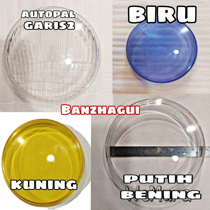 Mika kaca lampu bulat 5.75 inch variasi modifikasi motor mobil