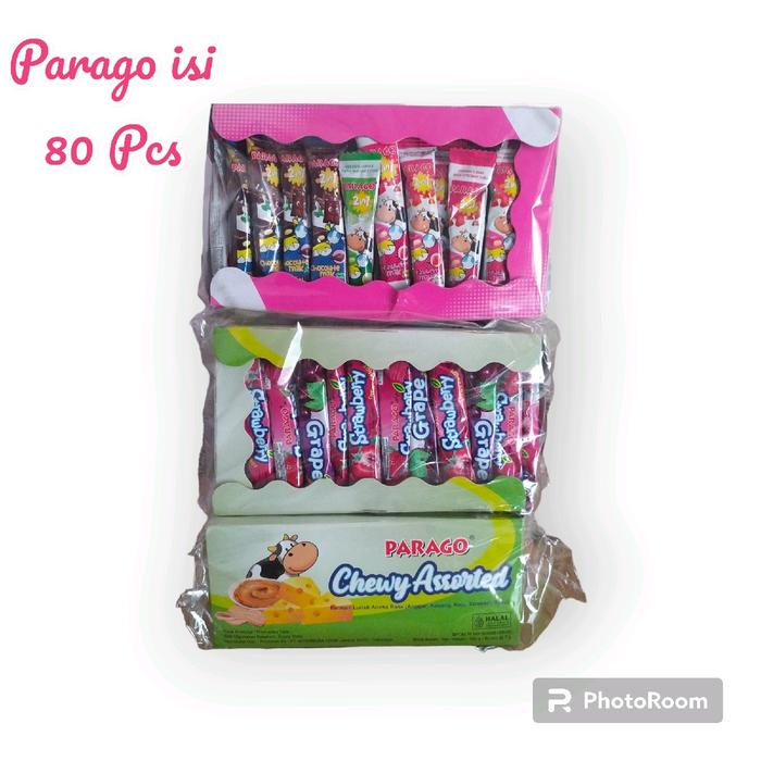 

Parago Permen Lunak Susu @80 Pcs - Permen Rasa Susu , Chocolate , Assorted Mix Food Cokelat Candy