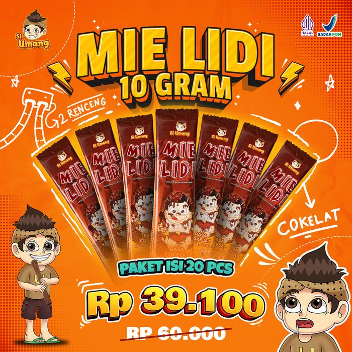 

Si Umang Paket hemat Cemilan Mie Lidi Renceng 10 gram isi 20 Pcs Premium High Quality