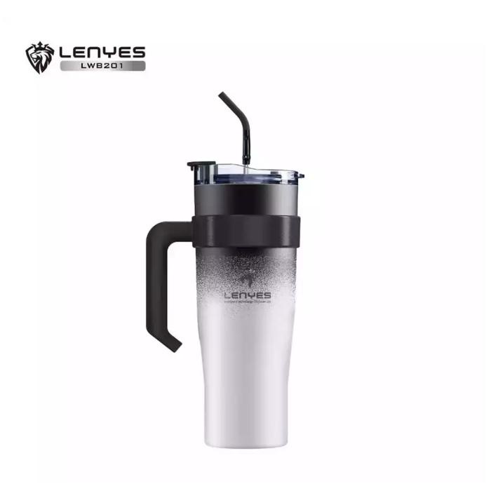 Terbaru Lenyes 1,2 Liter Tumbler Jumbo Stainless Portable Grip Handle Tahan Panas Dingin Botol Minum