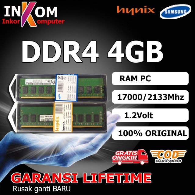 MERtaComp- RAM Memory PC DDR4 4GB 1RX8 PC4 - 2133P