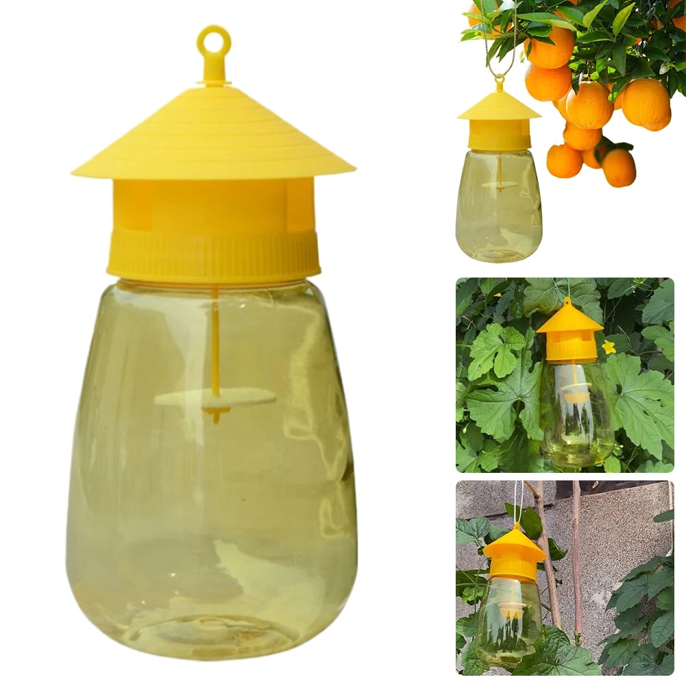 Fruit Fly Trap Killer Fruit Fly Catcher with Hanging Hole Fruit Fly Mosquito Trap Reusable for Orcha