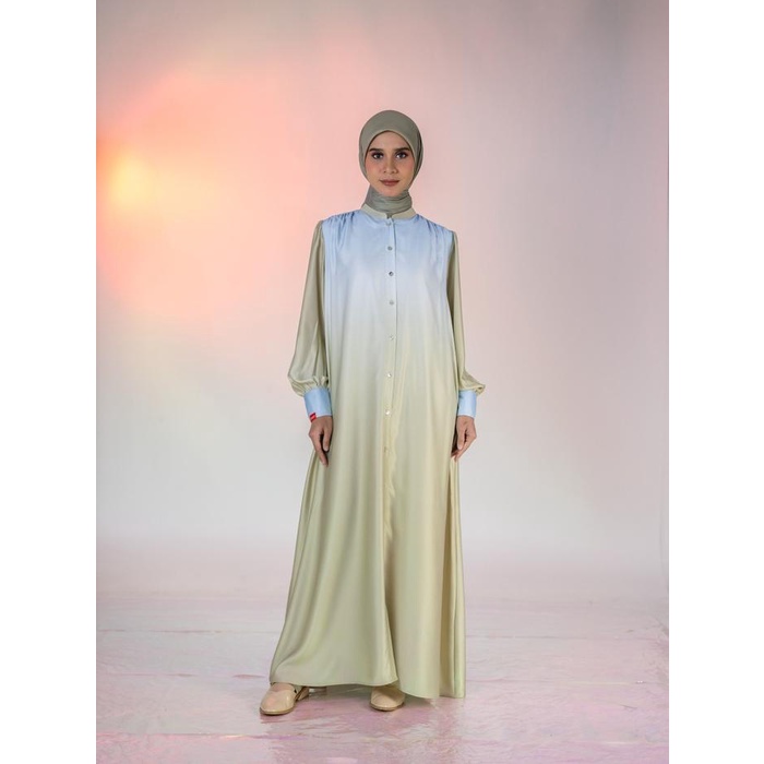 Hot Sale Gamis Ombre Terbaru Elzatta L Dress Ombre Silk Wanita Muslim Kancing Readyy
