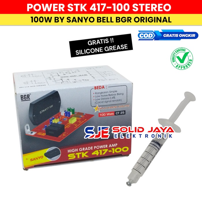Kit Power Amplifier Stk 417-100 Stereo Stk417 100 100W Sanyo Bell Bgr