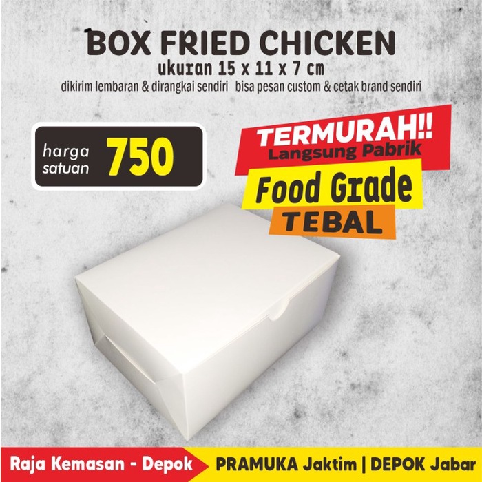 Baru- BOX FRIED CHICKEN POLOS FOOD GRADE