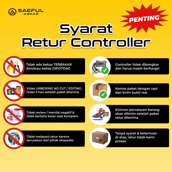 Kontroler Sepeda Listrik 48V 60V 64V 72V 84V 1500W Sparepart Controller Motor Brushless Sensorless