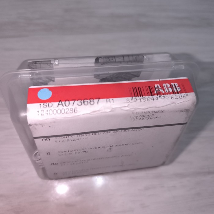 ABB SACE DIVISION EMAX 2 YO/YC LOW 1SD A073687 R1 VOLTAGE POWER LOW ACCESSORY COIL 220 -240 VAC