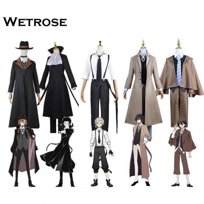 WetroseReady Stock Bungo Stray Dogs Cosplay Costume Daizai Osamu Nakahara Chuya Yosano Akiko