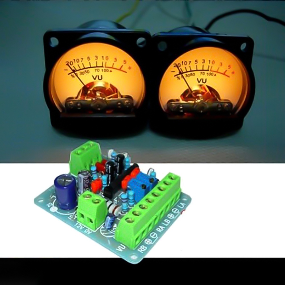 6V-12V Panel VU Meter Warm Back Light Recording 500UA VU Panel Meter VU Meter Audio Level Amp