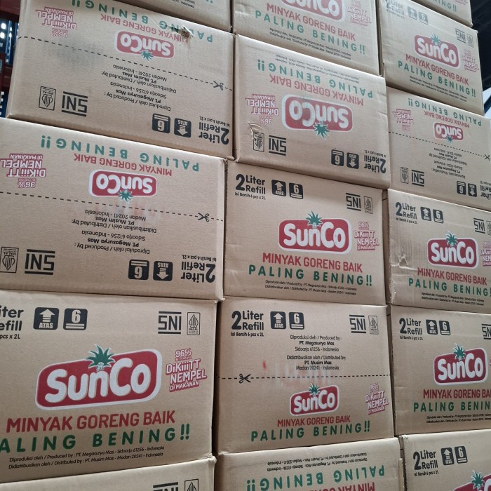 

[1 Karton ] Minyak Goreng Sunco Refil Isi 6 X 2 Liter High Quality