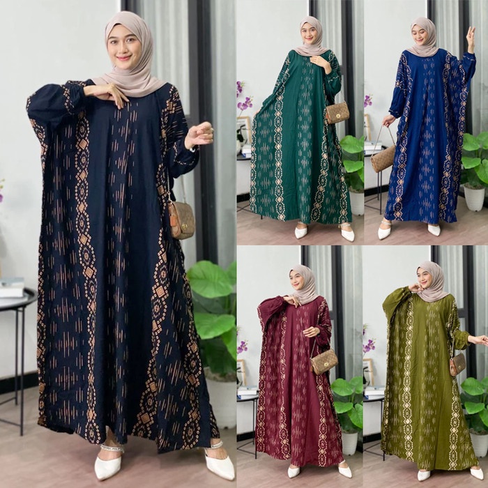 Daster panjang longdress salur / daster katun rayon jumbo busui
