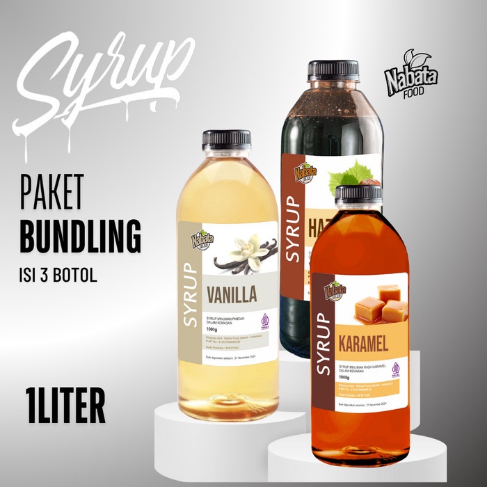 

Paket Bundling Spesial Sirup 1 liter Syrup Nabata 1000ml 3 Varian Rasa