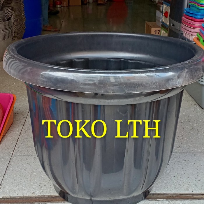 POT HITAM 60 CM EBONY PLASTIK / POT BUNGA / POT TANAMAN