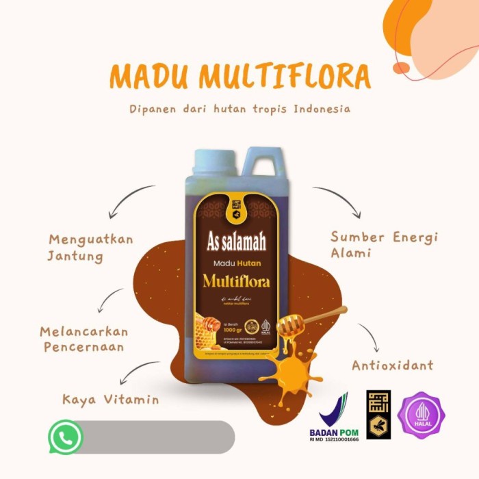 

Sale Terbatas Madu Hutan Multiflora Murni Asli Sumatera 1Kg As Salamah Original Aman