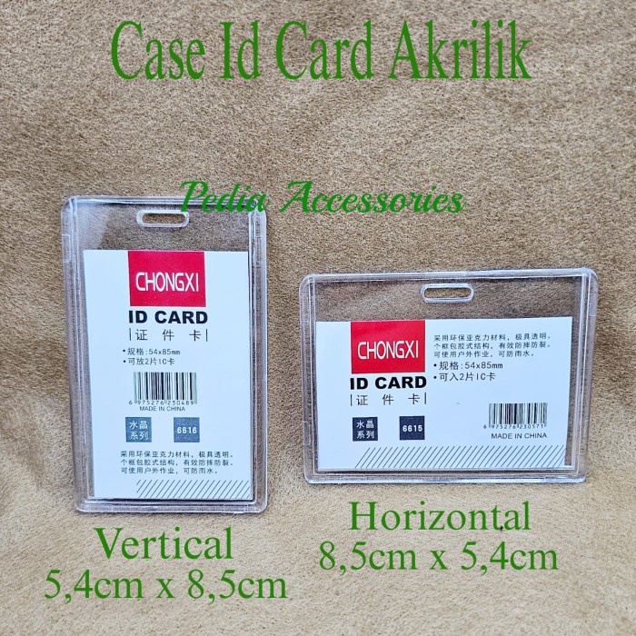 

PRODUK TERBATAS Id Card Holder Acrylic Transparant 6615 dan 6616 Nametag Id Card Holder Mika / Id