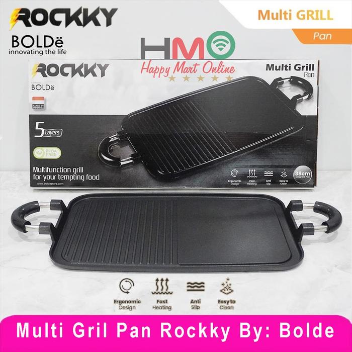 Multi Grill Pan Tlon Rockky Pemanggang Panggangan Kompor Grill