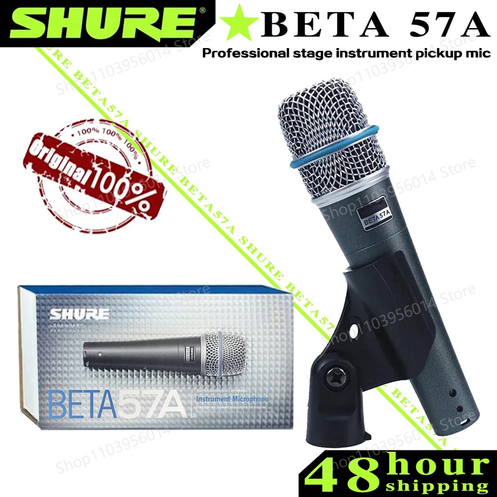 Shure Beta 57A Wired Microphone Dynamic Cardioid Studio Home Record Handle Mic For Karaoke Music