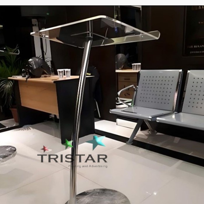 

LIMITED EDITION Mimbar Podium Pulpits Minimalis Akrilik Acrylic Stainless Premium